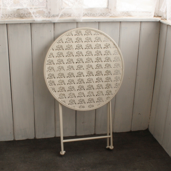 Záhradný stôl kovový biely 60cm