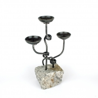 Zahradný svietnik prepletenec v žulovej kocke 40-42cm