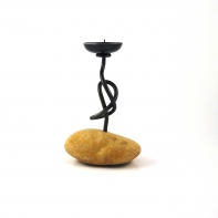Záhradný svietnik v kameni ručne kovaný 24cm