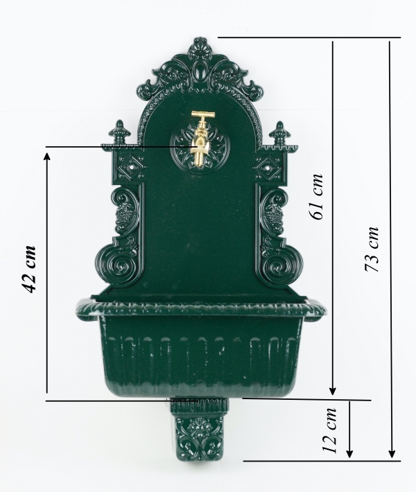 Záhradné umývadlo s kohútikom lesk 43x72x21cm