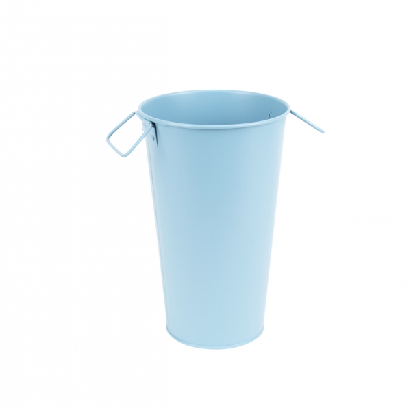 Záhradná vázy kov v. 17,8 cm svetlomodrá