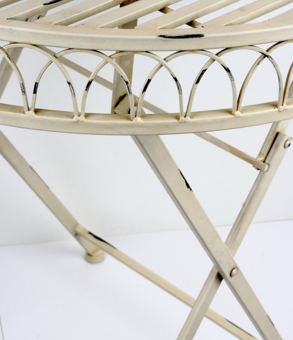 Záhradný venkovní stôl kovový biely guľatý 74cm