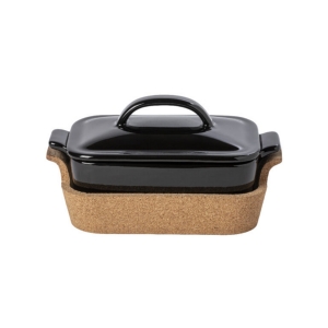 Zapekacia misa s vekom a korkovým lôžkom Casafina ENSEMBLE 0,9 l čierna