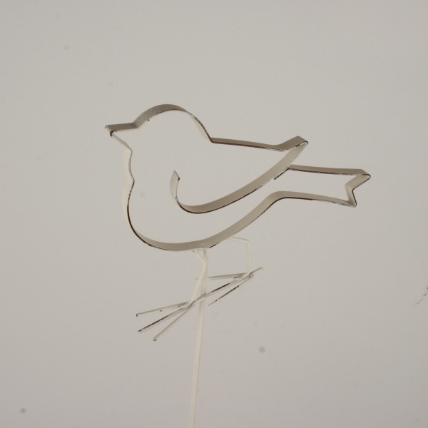 Zápich do kvetináča kovový vtáčik 59cm