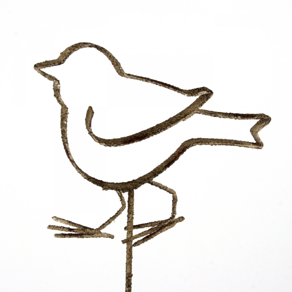 Zápich do kvetináča vtáčik 60cm