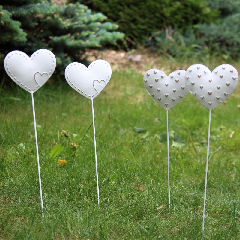 Zápich do kvetináča srdca 2ks 38cm