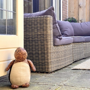 Zarážka do dverí kožená, korytnačka