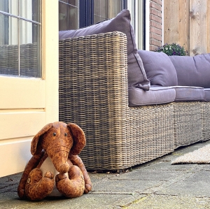 Zarážka dverí kožená, slon