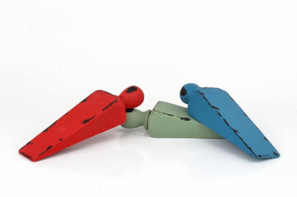 Zarážka na dvere klin modrý 162x40x39mm