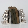 Zarážka na knihy sova strieborná 16cm (set 2ks)