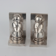 Zarážka na knihy sova strieborná 16cm (set 2ks)