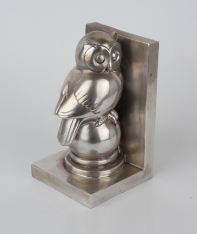 Zarážka na knihy sova strieborná 16cm (set 2ks)