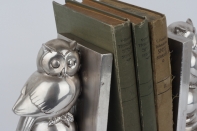 Zarážka na knihy sova strieborná 16cm (set 2ks)