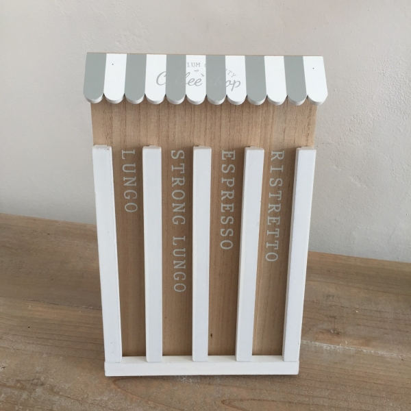 Zásobník na kapsule do kávovaru 19 x 4 x 30 cm drevený