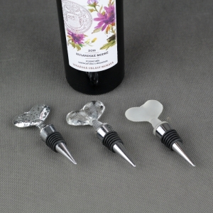 Zátka na fľašu vína srdce - darčeková sada 3ks