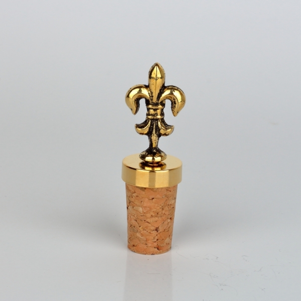 Zátka na víno Fleur de lis zlatá 7cm
