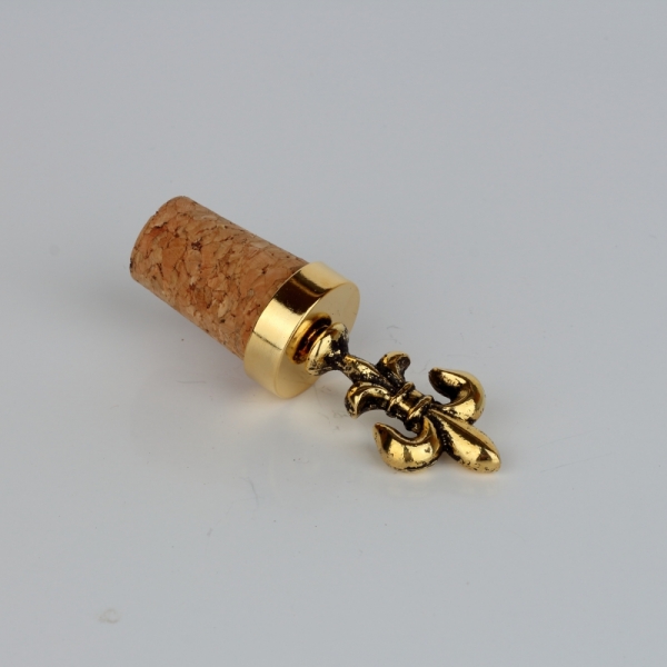 Zátka na víno Fleur de lis zlatá 7cm