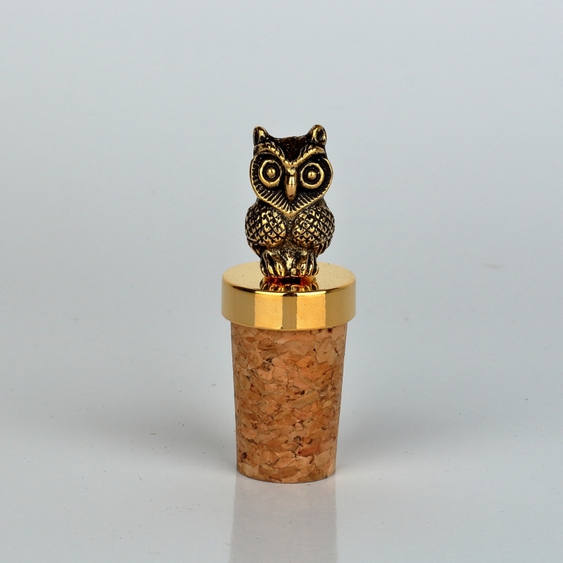 Zátka na víno sova zlatá 