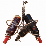 Stojan na 3 fľaše vína ručne kovaný 40cm