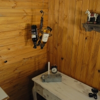 Stojan na 3 fľaše vína ručne kovaný 40cm