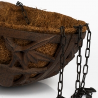 Záves na kvety s vtáčikmi liatina 68x25cm