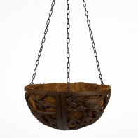 Záves na kvety s vtáčikmi liatina 68x25cm