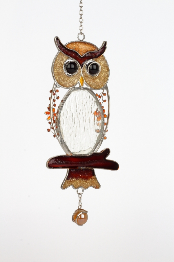 Záves sova Tiffany 24cm