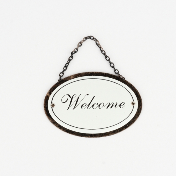 Závesná ceduľka na dvere Welcome 11x8cm