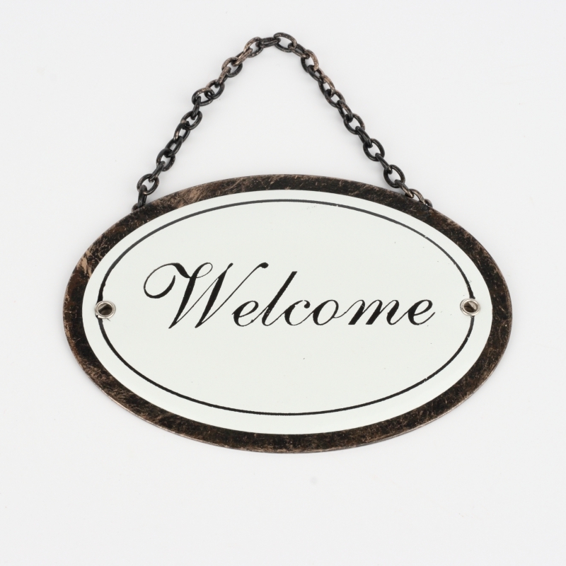 Závesná ceduľka na dvere Welcome 11x8cm