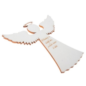 Závesná dekorácia anjel s nápisom v 20 cm drevený