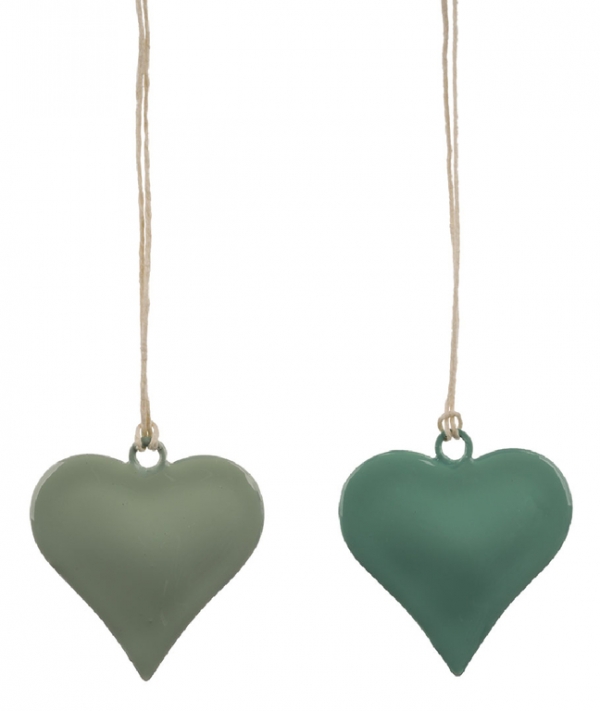 Závesná dekorácia do bytu srdca zelenej 5x5cm