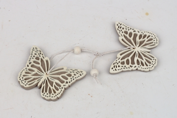 Závesná dekorácia drevený motýlie pár 5x7cm