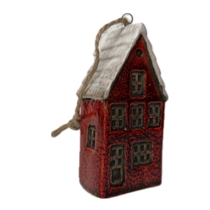 Závesná dekorácia keramický domček 4x3x10cm Typ A
