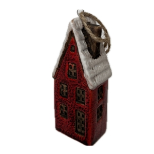 Závesná dekorácia keramický domček 4x3x10cm Typ B