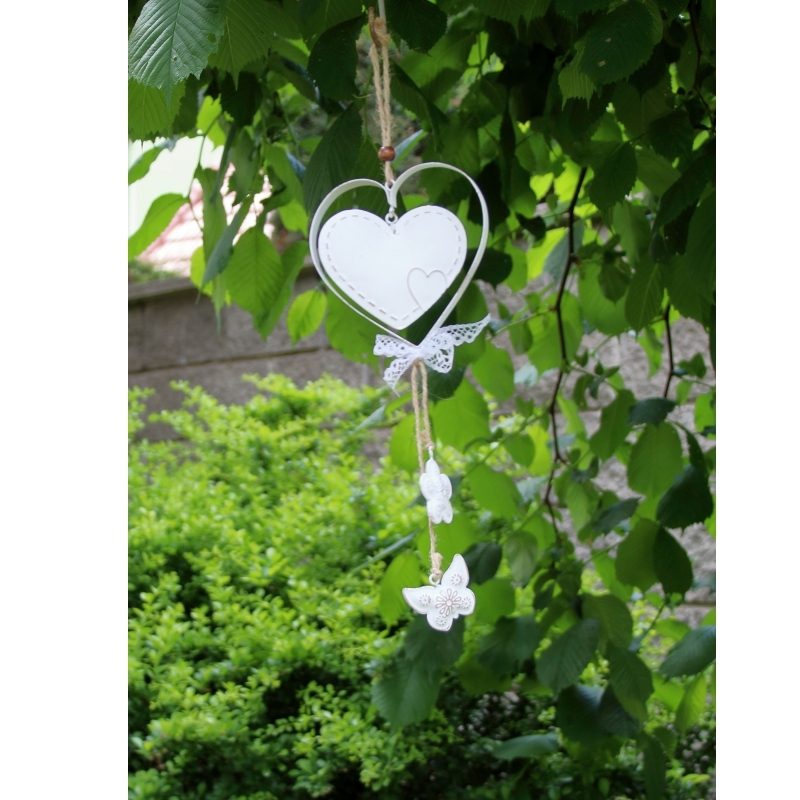 Závesná dekorácia kovové srdce 35cm