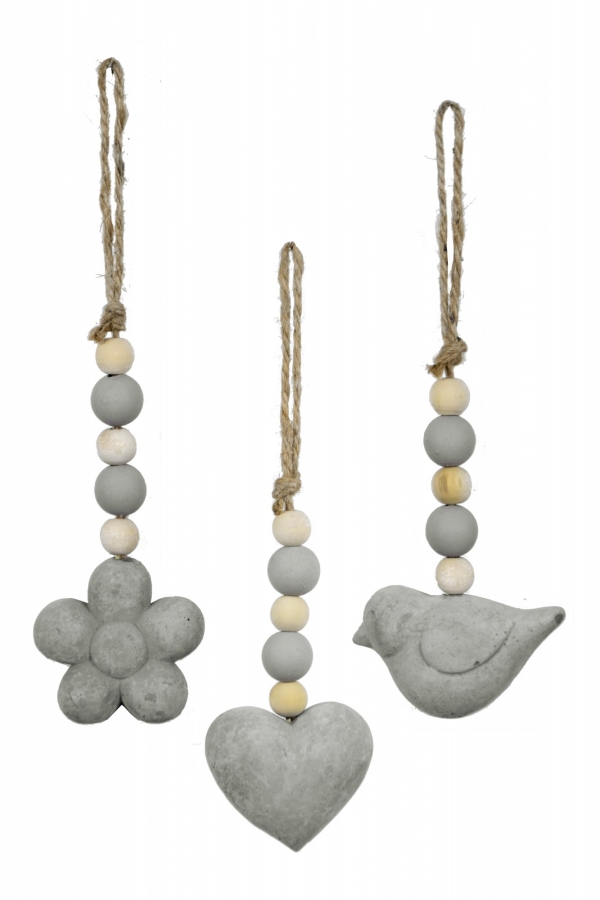 Závesná dkeorácie kvetina s korálkami 7cm