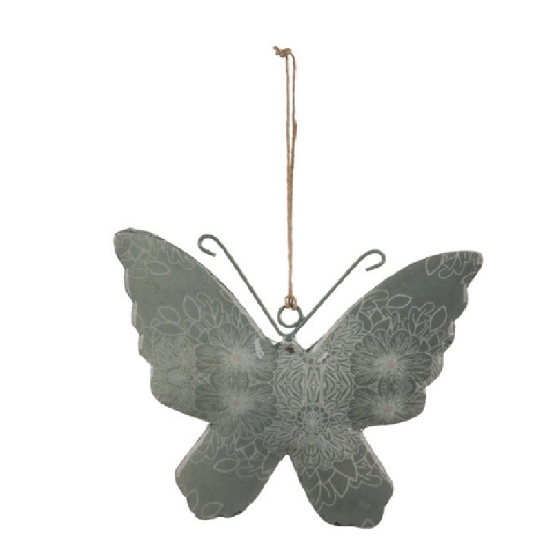 Závesná dekorácia motýľ tmavosivý veľký