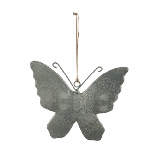 Závesná dekorácia motýľ tmavosivý