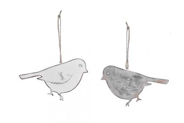 Závesná dekorácia vtáčik malý biely