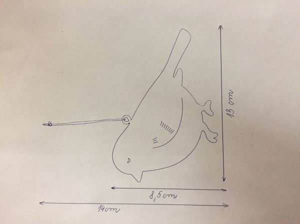 Závesná dekorácia vtáčik malý biely