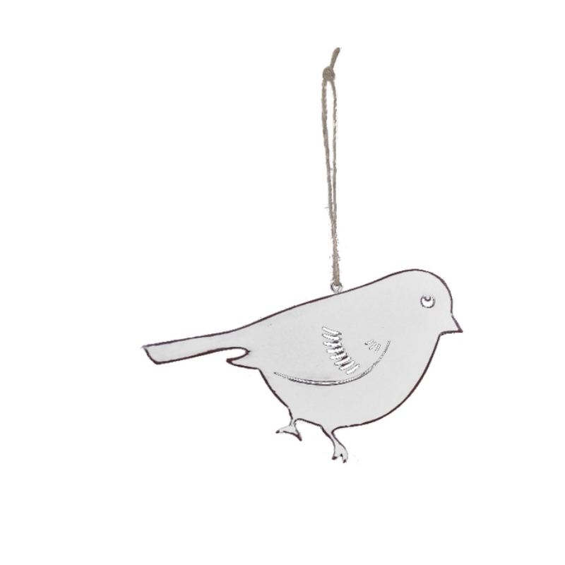 Závesná dekorácia vtáčik malý biely