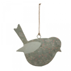 Závesná dekorácia vtáčik s kvetinovým motívom 15x11,1x1cm