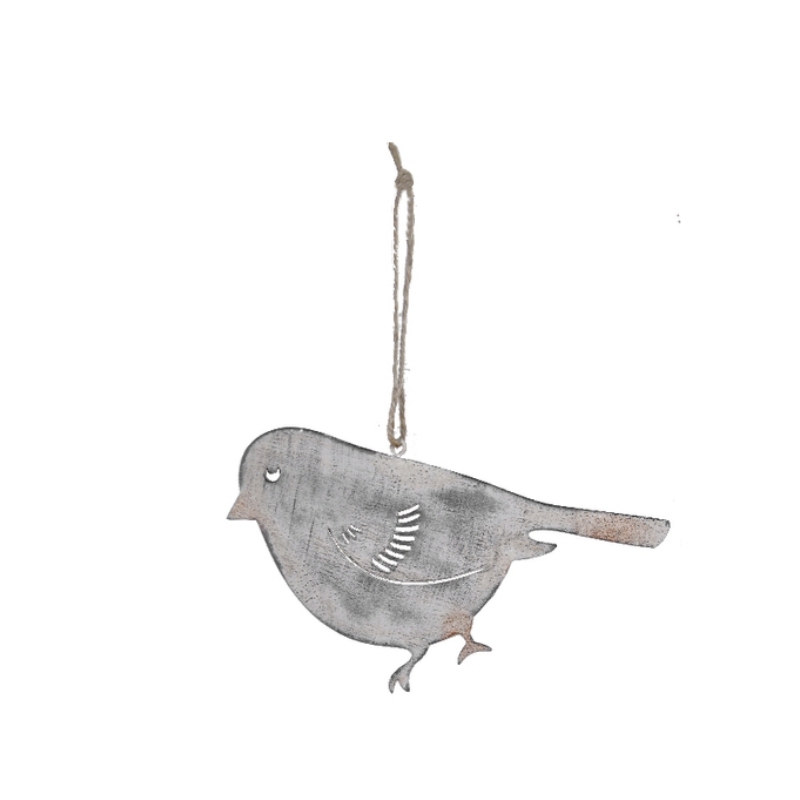 Závesná dekorácia vtáčik s patinou malý
