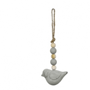 Závesná dekorácie vták s korálkami 7cm