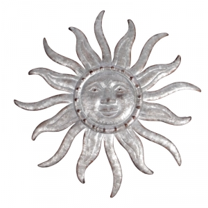 Závesná dekorácia slnko strieborné 56cm