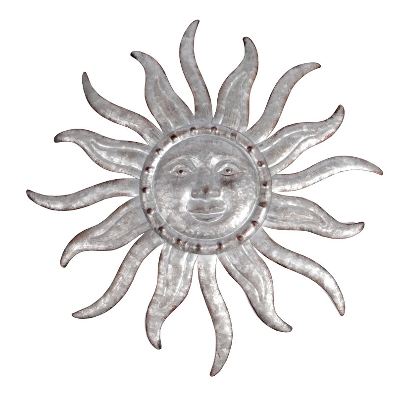 Závesná dekorácia slnko strieborné 56cm