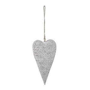 Závesná dekorácia srdce biele 19x10cm