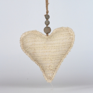 Závesná dekorácia srdce látkovej 18x18cm