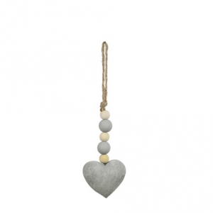 Závesná dekorácia srdce s korálkami 7cm