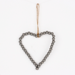 Závesná dekorácia srdce šedej 13cm
